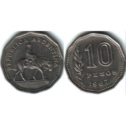 Argentina 1967 - 10 pesos, circulata