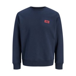 Jack & Jones Plus Bluza barbati big sizes, din amestec de bumbac, JJRUSH, Bleumarin inchis (SELECTATI MARIMEA: 3XL)