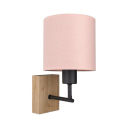 BRILAGI - Lampă de perete BOBO WOOD 1xE27/25W/230V stejar/negru/roz