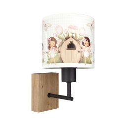 BRILAGI - Lampă de perete BOBO WOOD 1xE27/25W/230V stejar/negru/alb/roz/zâne