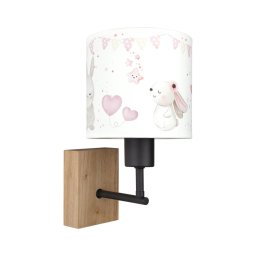 BRILAGI - Lampă de perete BOBO WOOD 1xE27/25W/230V stejar/negru/crem/iepurași