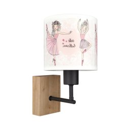 Brilagi - Aplică de perete BOBO WOOD 1xE27/25W/230V stejar/negru/alb/roz/balerine