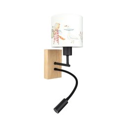 BRILAGI - Lampă LED flexibilă BOBO WOOD 1xE27/25W/230V + LED/3W stejar/negru/alb/imprimeu animal.