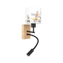 BRILAGI - Lampă LED flexibilă BOBO WOOD 1xE27/25W/230V + LED/3W stejar/negru/alb/imprimeu animalier.