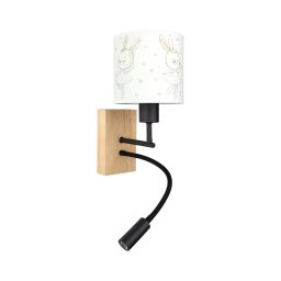BRILAGI - Lampă LED Flex. BOBO WOOD 1xE27/25W/230V + LED/3W stejar/negru/alb/albastru regal