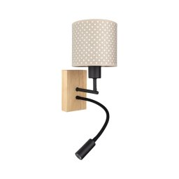 BRILAGI - Lampă LED flexibilă BOBO WOOD 1x E27/25W/230V + LED 3W stejar/negru/bej/buline