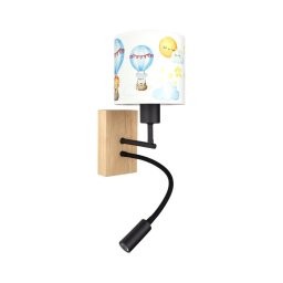 BRILAGI - Lampă LED Flex. BOBO WOOD 1xE27/25W/230V + LED/3W stejar/negru/alb/motiv animal.