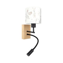 BRILAGI - Lampă LED flexibilă BOBO WOOD 1xE27/25W/230V + LED/3W stejar/negru/alb/albastru regal
