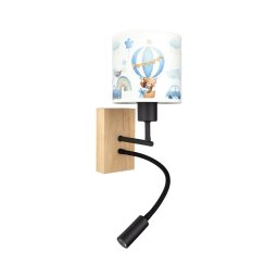 BRILAGI-LED Flex. lampă BOBO WOOD 1xE27/25W/230V + LED/3W stejar/negru/alb/albastru/miere