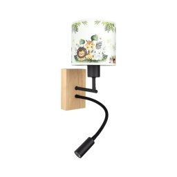 Lampă Brilagi-LED Flex BOBO WOOD 1xE27/25W/230V + LED/3W stejar/negru/alb/verde/junglă