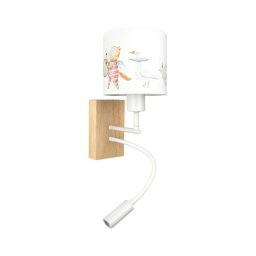 BRILAGI - Lampă LED Flex. BOBO WOOD 1xE27/25W/230V + LED/3W stejar/alb/cu motive animale