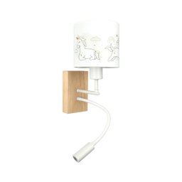BRILAGI - LED Flex. lampă BOBO WOOD 1xE27/25W/230V + LED/3W stejar/alb/unicorni