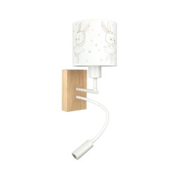 BRILAGI - Lampă LED flexibilă BOBO WOOD 1xE27/25W/230V + LED/3W stejar/alb/iepurași