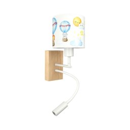 BRILAGI - Lampă LED Flex. BOBO WOOD 1xE27/25W/230V + LED/3W stejar/alb/animăluțe