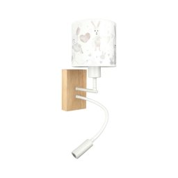 BRILAGI - lampă LED Flex. BOBO WOOD 1xE27/25W/230V + LED/3W stejar/alb/iepurași