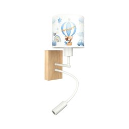 BRILAGI - LED Flex. lampă BOBO WOOD 1xE27/25W/230V + LED/3W stejar/alb/albastru/miere