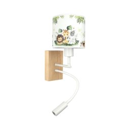 Brilagi - LED Flex. lampă BOBO WOOD 1xE27/25W/230V + LED/3W stejar/alb/verde/junglă