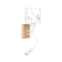 BRILAGI - Lampă LED flexibilă BOBO WOOD 1xE27/25W/230V + LED/3W stejar/alb/crem./regal.