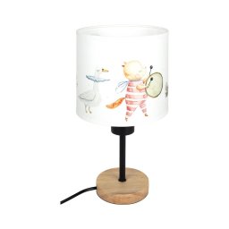 Brilagi - Lampă de masă BOBO WOOD 1xE27/25W/230V stejar/negru/alb, cu decorațiuni în formă de animale