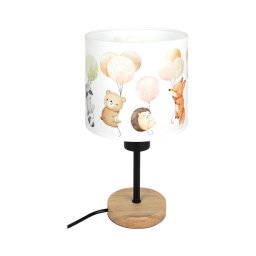 Brilagi - Lampă de masă BOBO WOOD 1xE27/25W/230V stejar/negru/alb/animăluțe