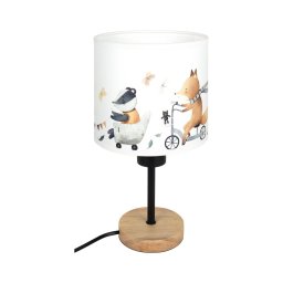 Brilagi - Lampă de masă BOBO WOOD 1xE27/25W/230V stejar/negru/alb/animaluțe