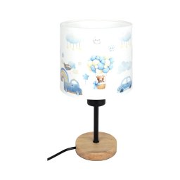 Brilagi - Lampă de masă BOBO WOOD 1xE27/25W/230V stejar/negru/alb/albastru/ursuleți