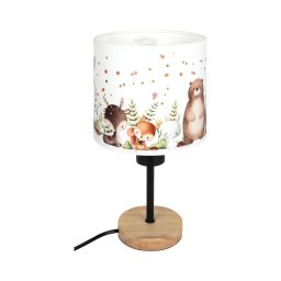 Brilagi - Lampă de masă BOBO WOOD 1xE27/25W/230V stejar/negru/alb/cu animale