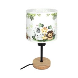 Brilagi - Lampă de masă BOBO WOOD 1xE27/25W/230V stejar/negru/alb/verde/junglă