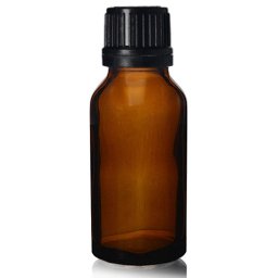 Sticla tinctura propolis sau ulei esential 20 ml - cu picurator si capac negru