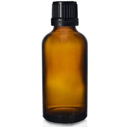 Sticla tinctura propolis sau ulei esential 50 ml - cu picurator si capac negru