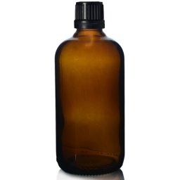 Sticla tinctura propolis sau ulei esential 100 ml - cu picurator si capac negru