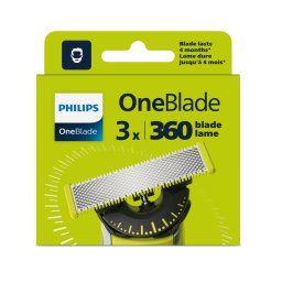 Rezerva Aparat de Ras Philips OneBlade QP430/50 | 3 Lame, Otel Inoxidabil, Verde