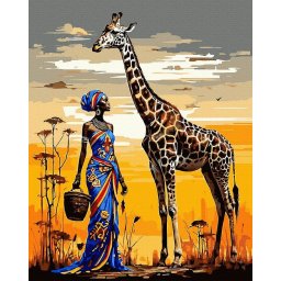 Set pictura pe numere, cu sasiu, Vis african, 40x50 cm