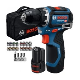 Bosch - GSR 12V-32 - Masina de gaurit si insurubat cu 2 acumulatori si incarcator, Li-Ion, 12 V, 2 Ah, 32 Nm, geanta textila, accesorii