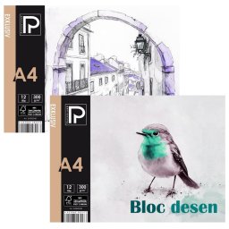 Bloc desen A4, 12 file, 300 g/mp, Paperland