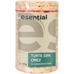 Set 4 x Turte din Orez cu Condimente Verzi Esential'aroms, 100 g