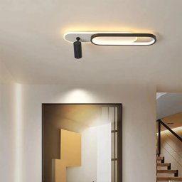 Lustra LED Camilla 49W cu proiector reglabil, 3CCT 3000/4000/6000K, neagra