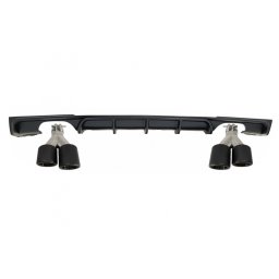 Difuzor bara spate cu evacuare dubla si ornamente carbon mat BMW Seria 3 F30 F31
