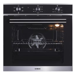 PACHET Cuptor incorporabil Samus SC623GX5, 75 litri, 2000 W, Clasa A, + Plita incorporabila Samus PSG-64SG2, 4 arzatoare pe gaz, 58 cm, Neagra