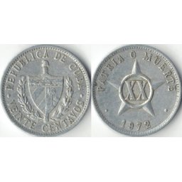 Cuba 1971 - 20 centavos, circulata