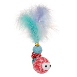 Jucarie pentru Pisici de Plus cu Pene & Clopotel 16cm