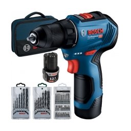Bosch - GSR 12V-30 - Masina de gaurit si insurubat cu 2 acumulatori si incarcator, Li-Ion, 12 V, 2 Ah, 30 Nm, geanta textila, accesorii