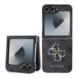 Husa Husa pentru Samsung Galaxy Z Flip6 - Guess Leather 4G Metal Logo (GUHCZF64GMGGR) - Black