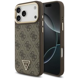 Husa Husa pentru iPhone 17 Pro Max - Guess Hardcase 4G Triangle Logo MagSafe (GUHMP17XP4GTDGMW) - Brown
