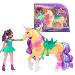 Spin Master Unicorn Academy - Ava and Unicorn Leaf, toy figure with real mane and tail and brush