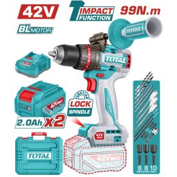 TOTAL - MASINA DE GAURIT CU PERCUTIE - 42V (INCLUDE 2 ACUMULATORI, 1 INCARCATOR)