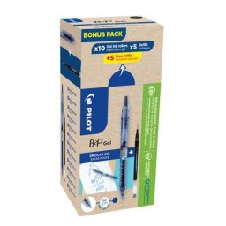 Set 10 rollere cu gel Pilot Begreen B2P albastru 0.7 mm si 10 rezerve Set 10 rollere cu gel B2P Pilot Begreen 0.7 mm + 10 rezerve B2P Pilot Begreen 0.7 mm varf mediu albastru