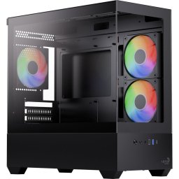 Carcasa P300D-G-BK-v1 black, tempered glass x 2