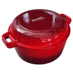 Oala din Fonta Smaltuita, 26 cm, 5 l, Rosie, Newalor
