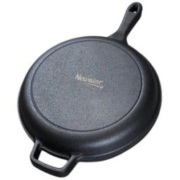 Tigaie Dubla din Fonta cu Maner, 27 x 10 cm, Neagra, Newalor